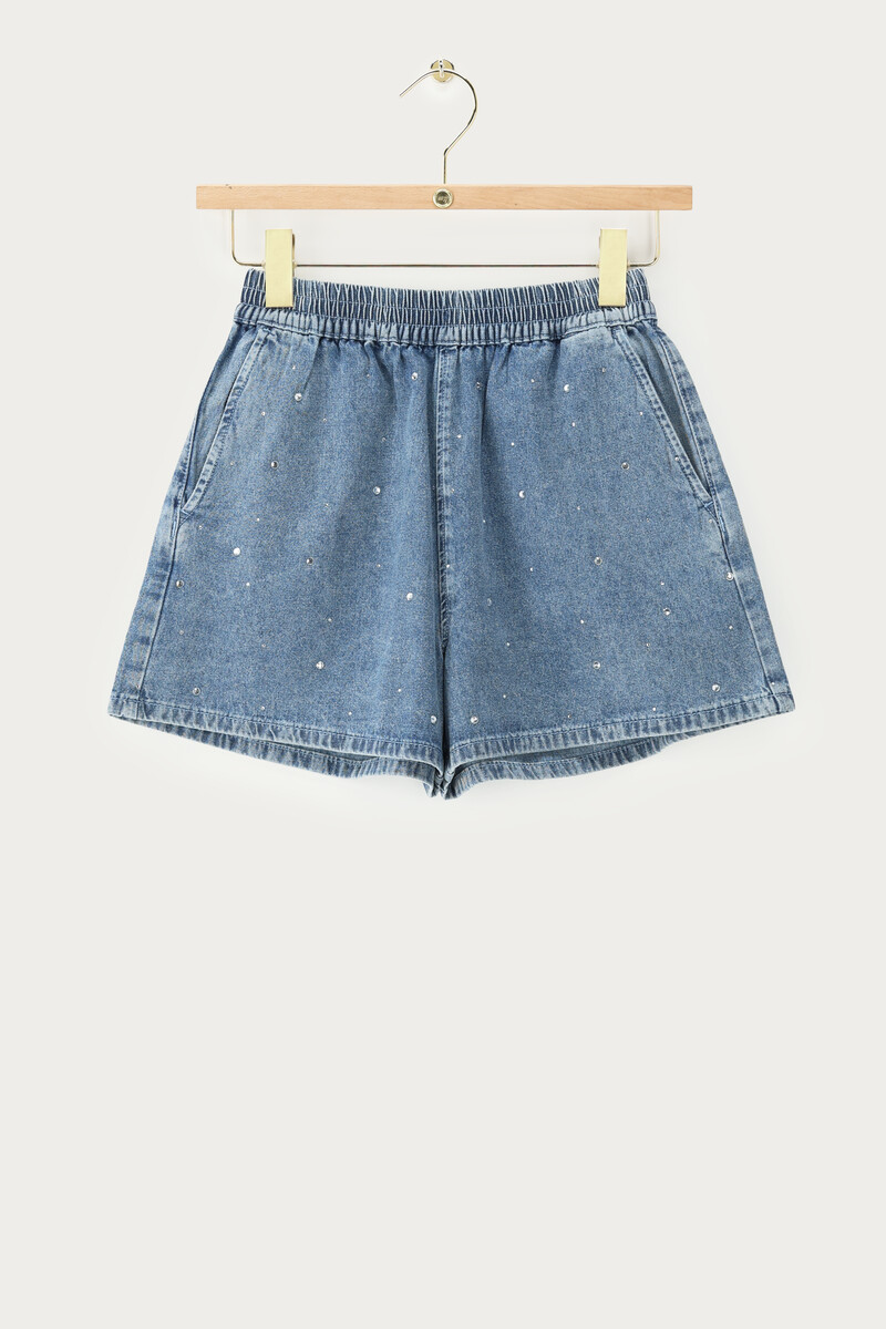 Blue denim shorts with rhinestones | My Jewellery