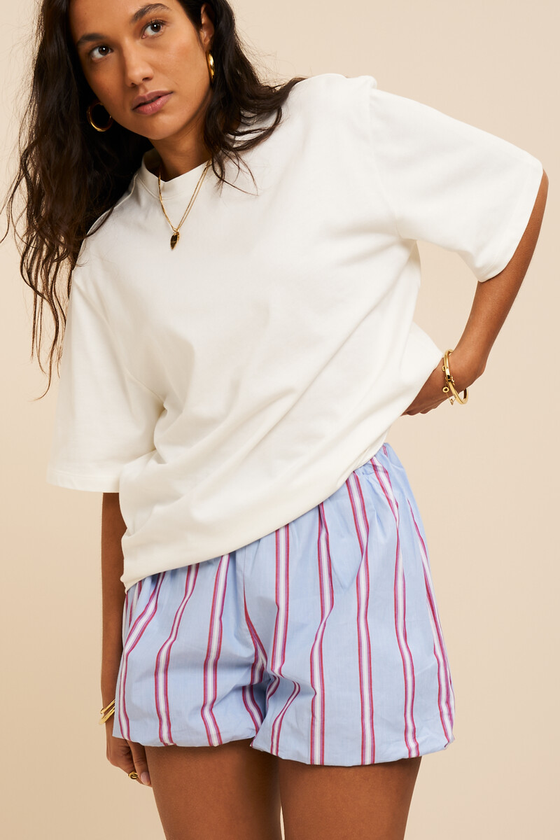 Blue striped balloon shorts | My Jewellery