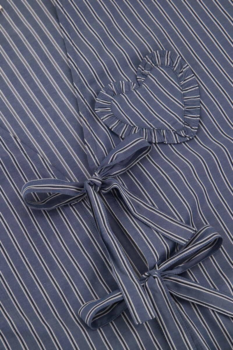 Blue striped blouse with bows & hearts | My Jewellery