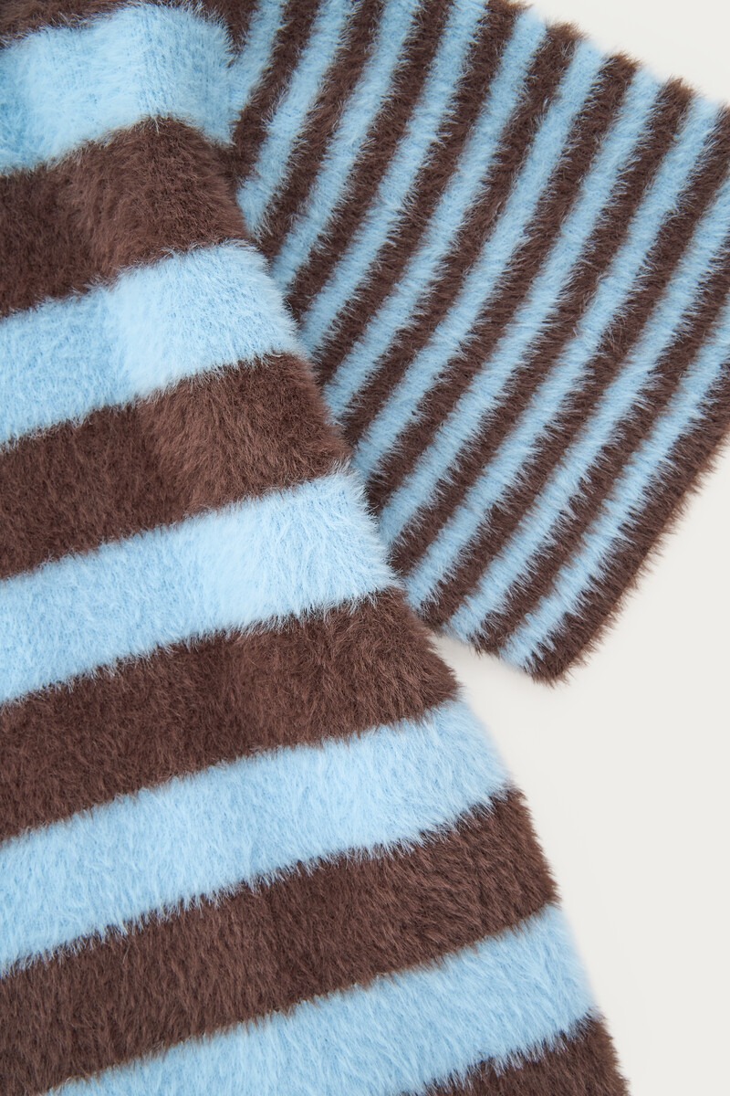 Blue striped sweater with short sleeves | My Jewellery