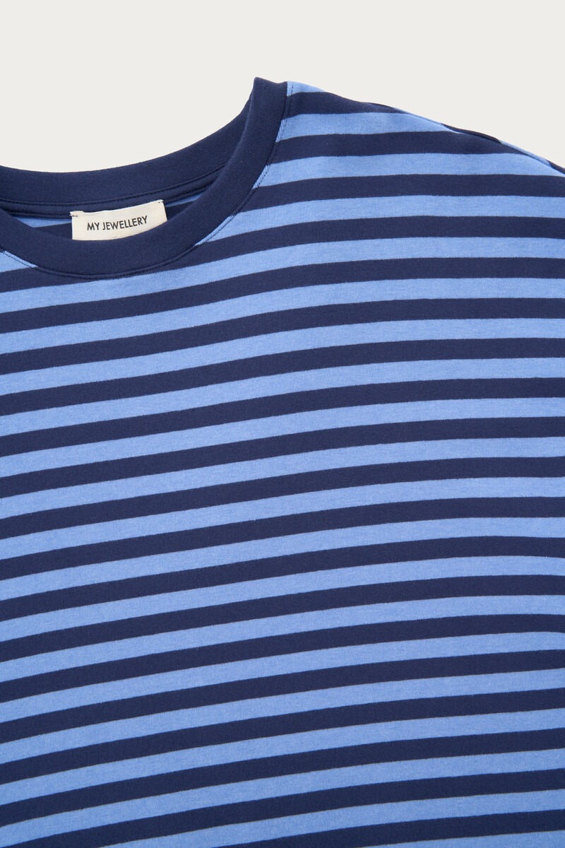 Blue striped T-shirt with long sleeves | My Jewellery
