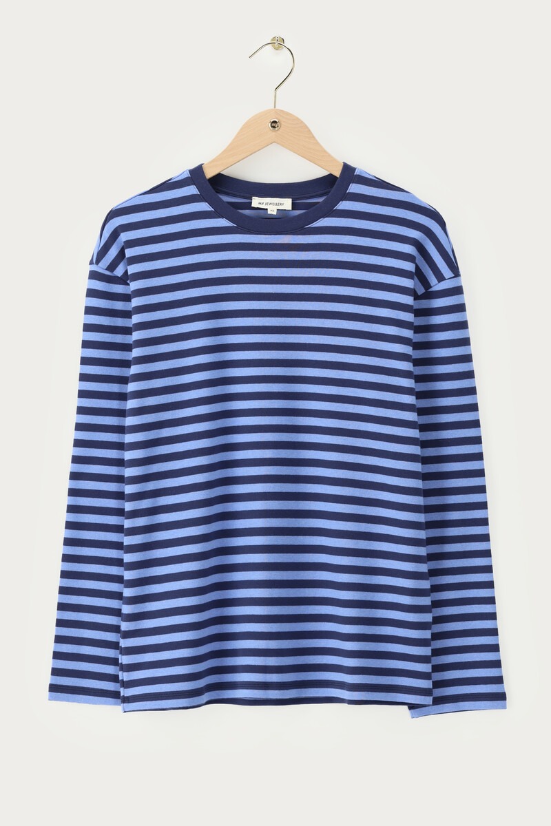 Blue striped T-shirt with long sleeves | My Jewellery