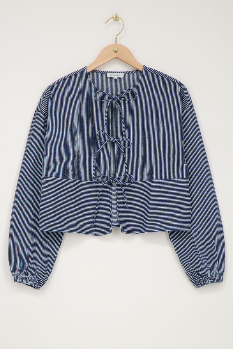 Blue striped top with bows | My Jewellery