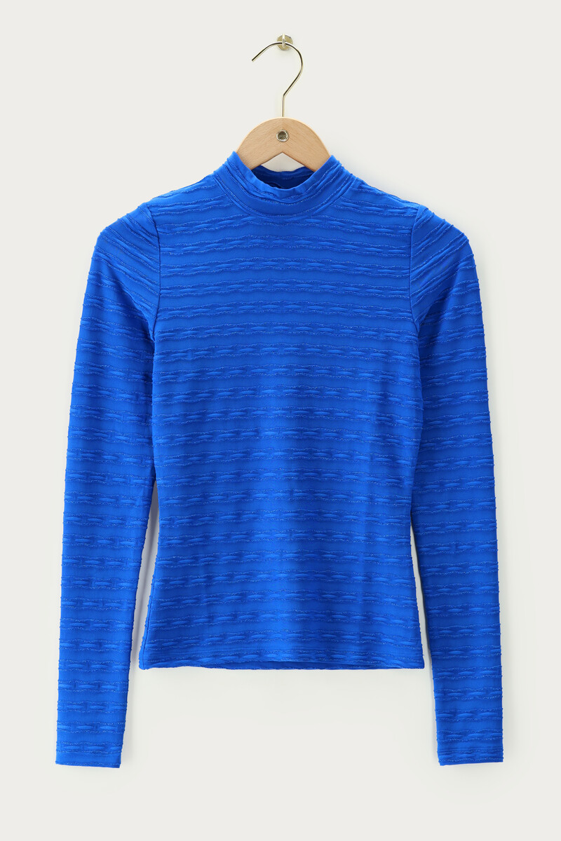 Blue top with turtleneck and lurex | My Jewellery
