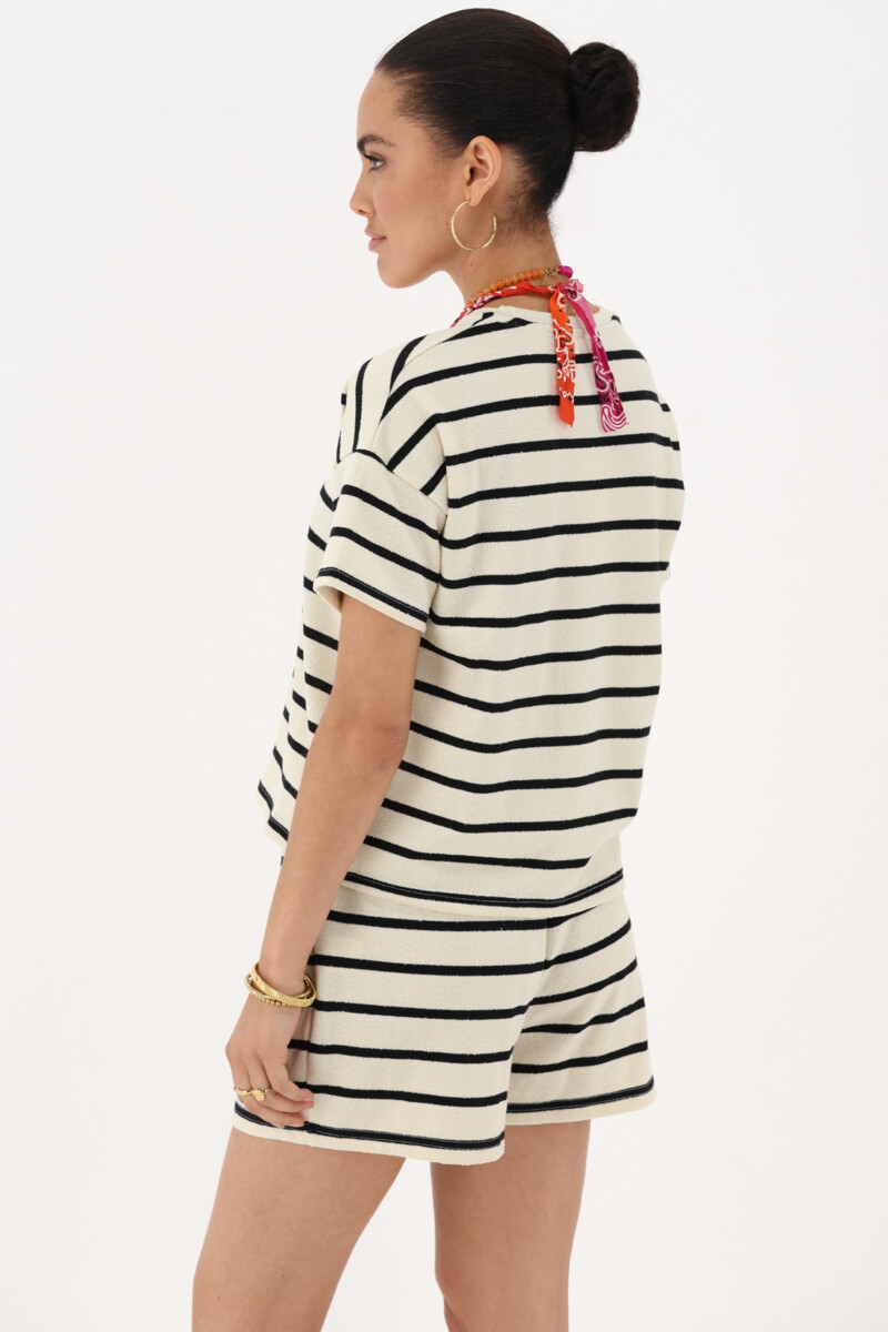 Black and white striped shorts | My Jewellery