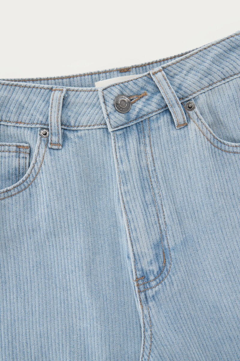 Blue wide leg jeans with striped texture | My Jewellery