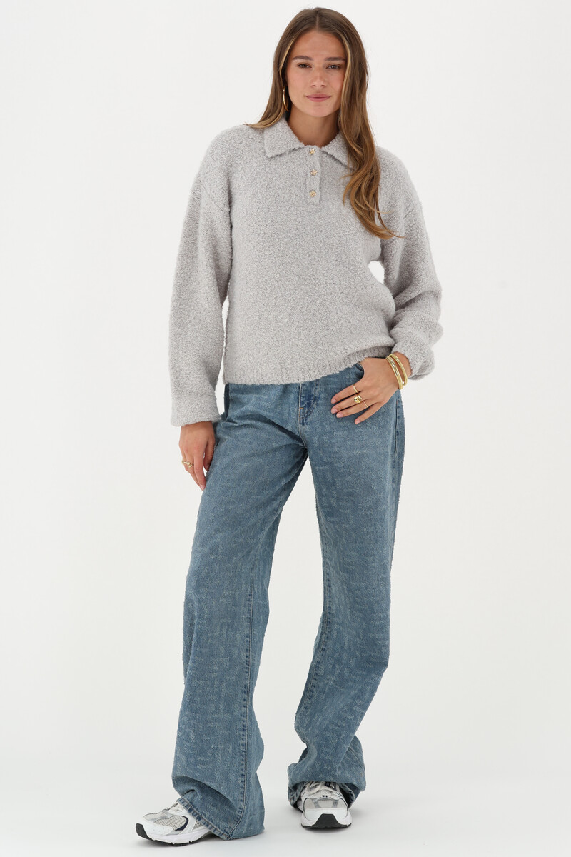 Blue wide leg jeans with structure | My Jewellery