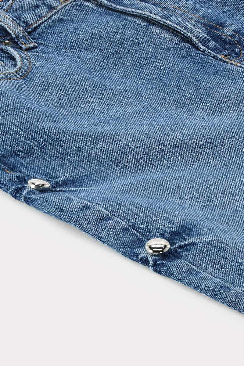 Blue wide leg jeans with studs | My Jewellery