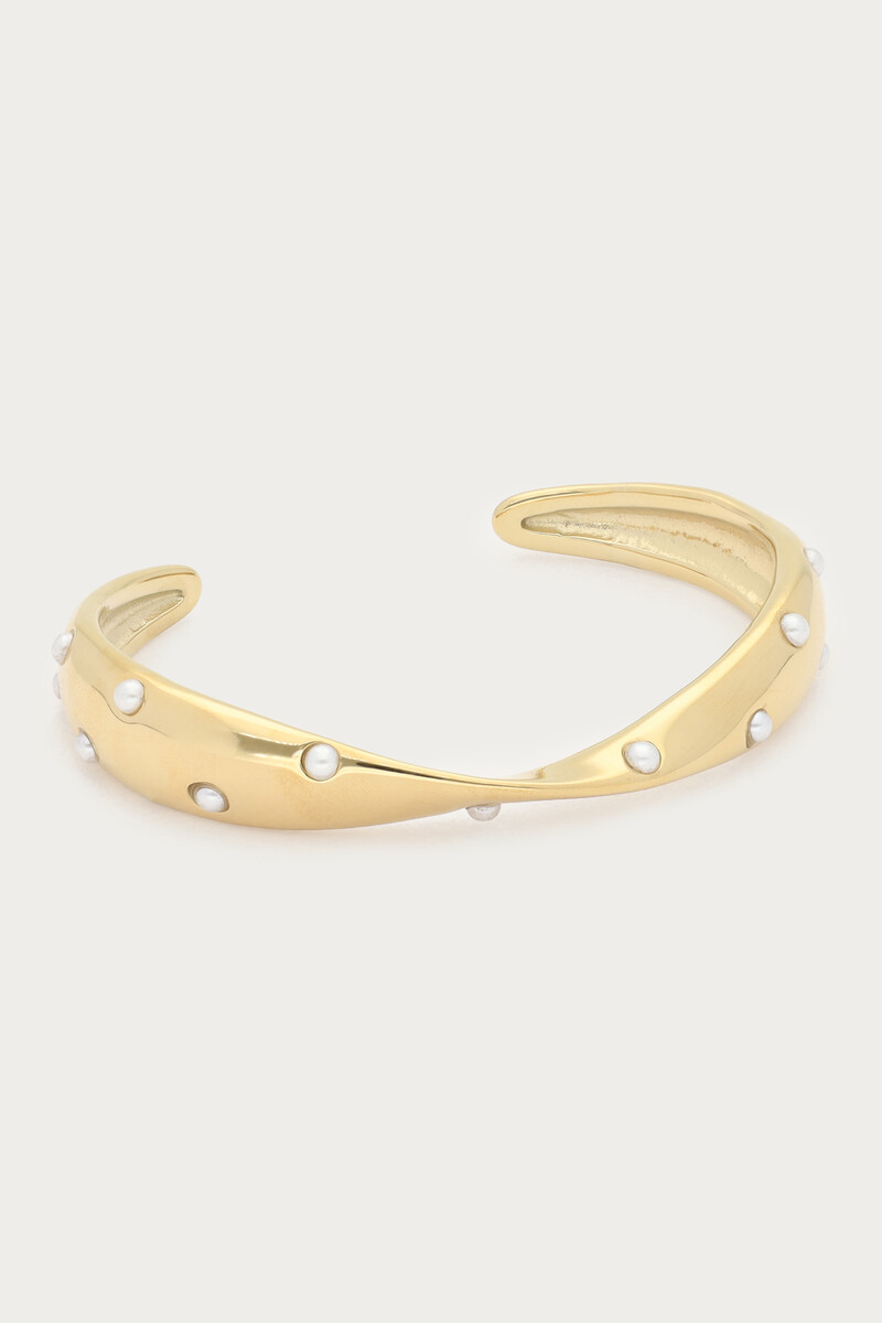 Bold bangle with twist and faux pearls | My Jewellery