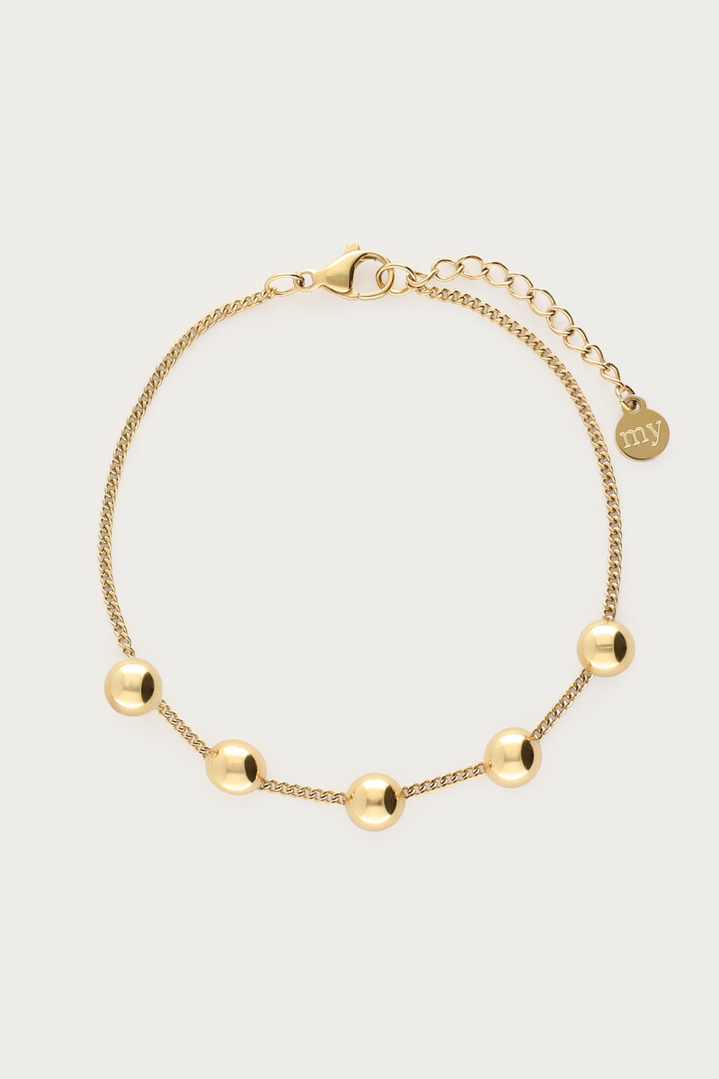 Bold armband met vijf bollen
