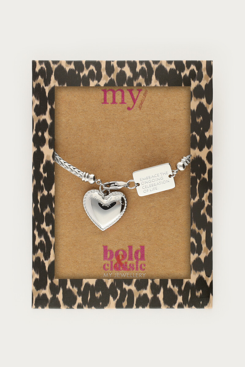 Bold bracelet with heart-shaped charm | My Jewellery