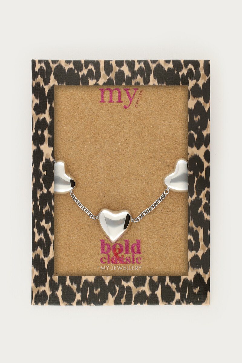 Bold bracelet with three hearts | My Jewellery