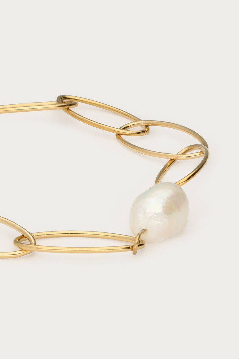 Bold chain bracelet with freshwater pearls | My Jewellery