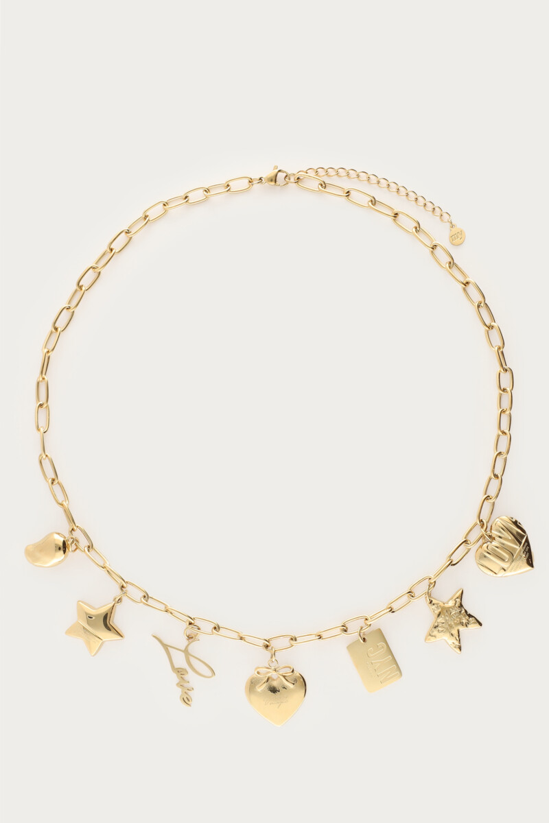 Bold chain necklace with multi charms  | My Jewellery