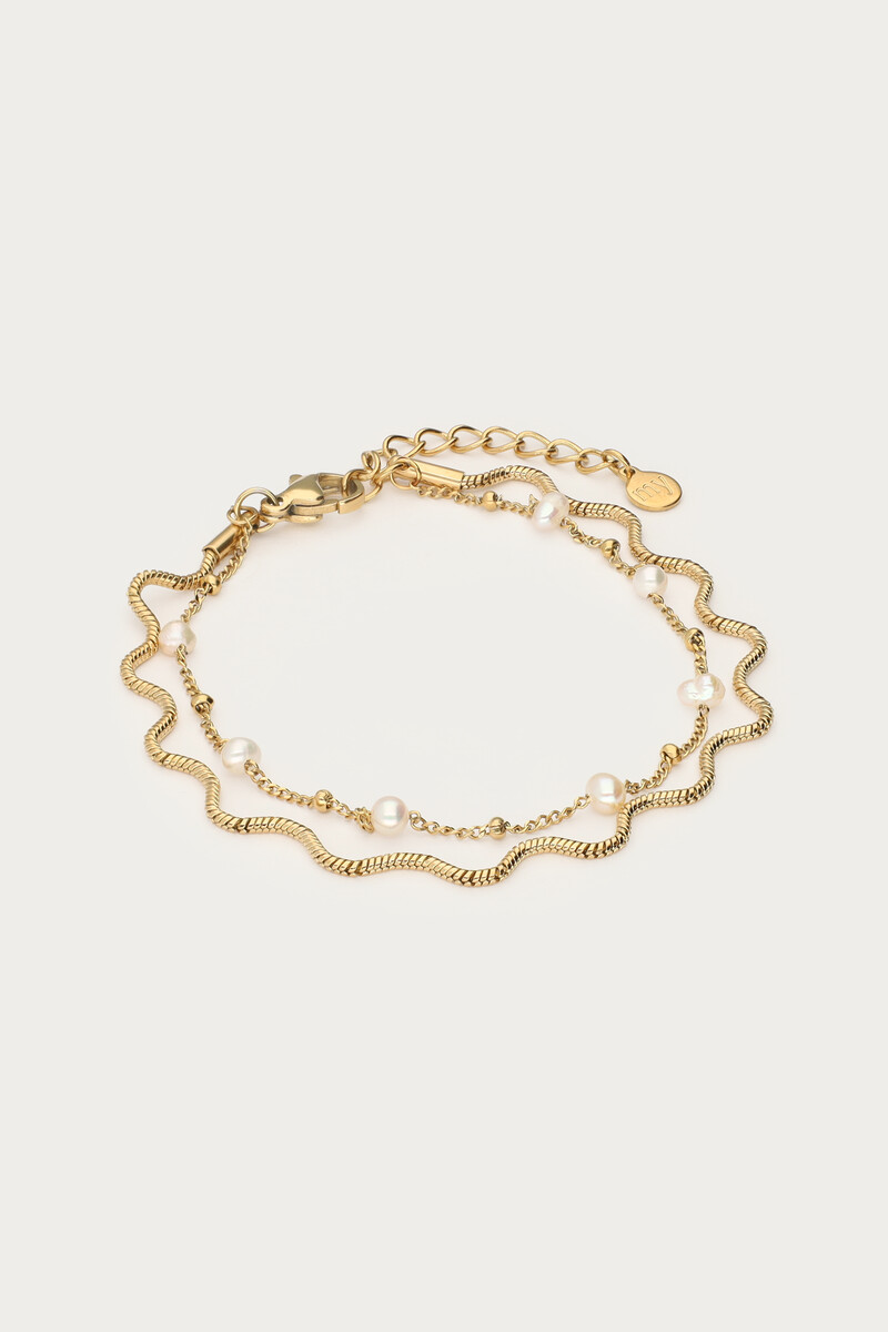 Bold double bracelet with faux pearls | My Jewellery