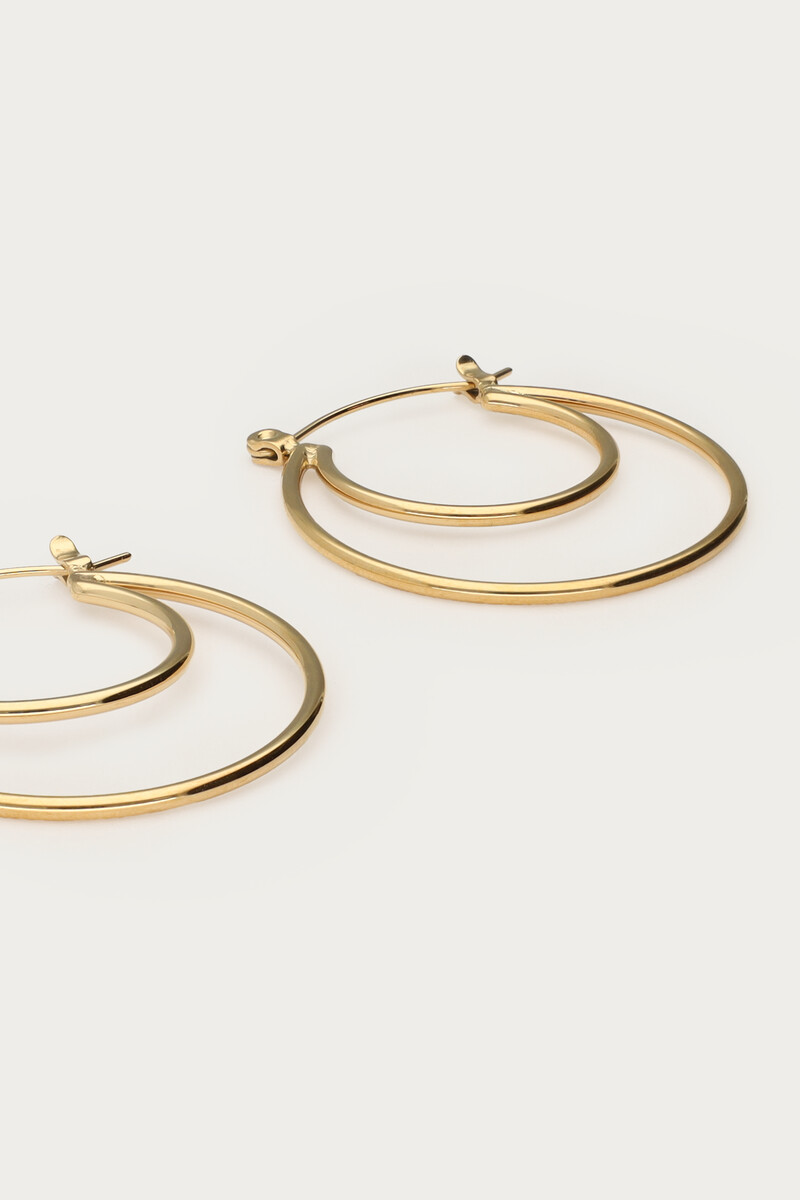 Bold double hoop earrings small