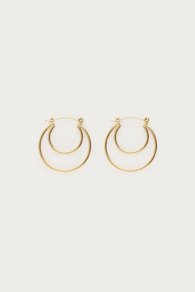 Bold double hoop earrings small