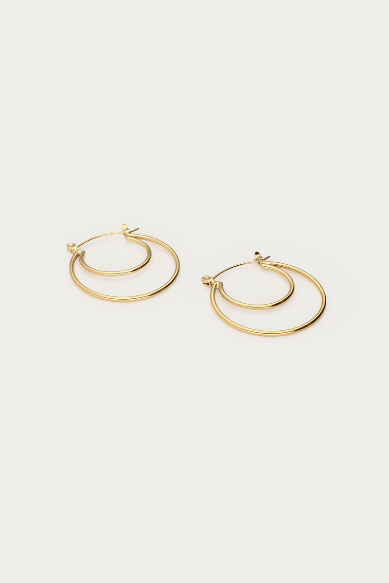 Bold double hoop earrings small