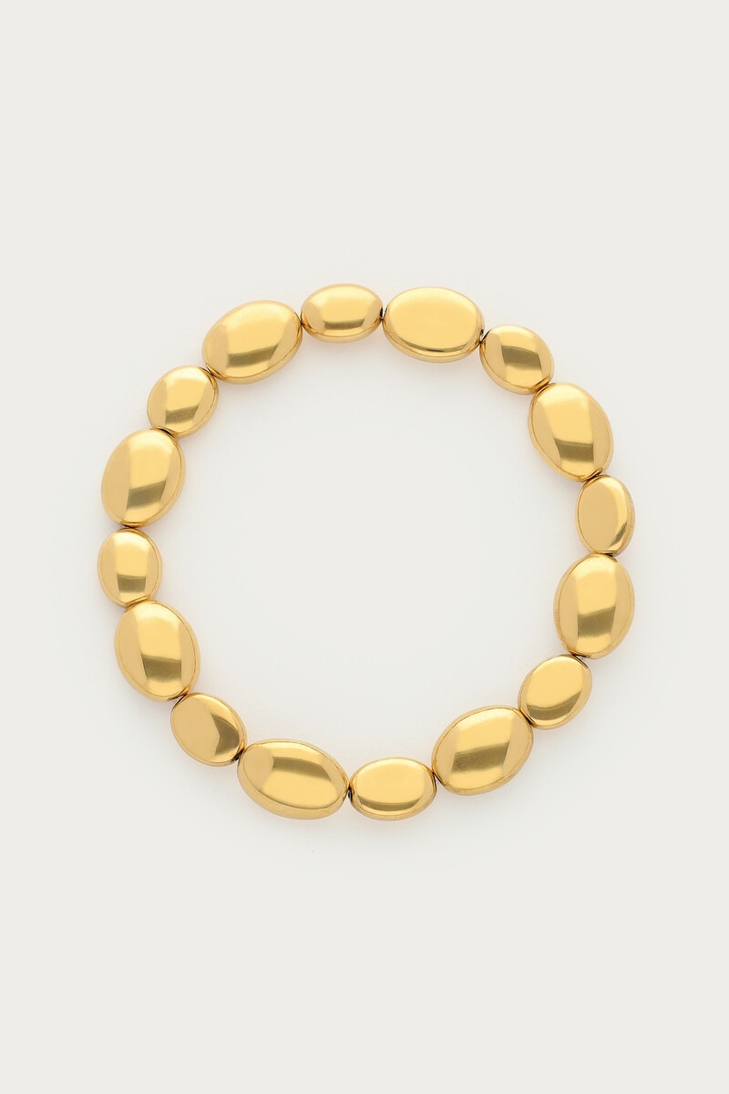 Bold elastic bracelet with oval beads