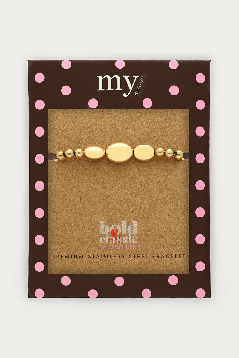Bold elastic bracelet with round and oval beads | My Jewellery