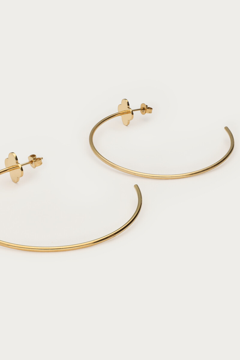 Bold large hoop earrings with clover | My Jewellery