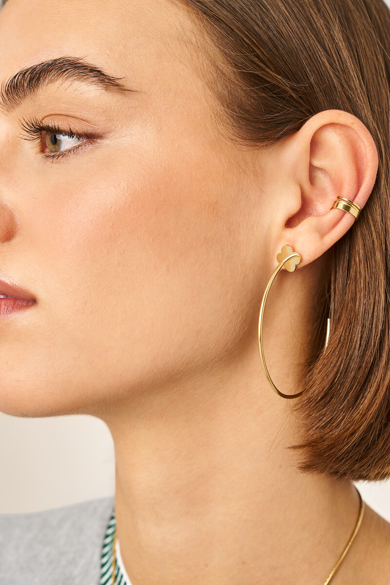 Bold large hoop earrings with clover | My Jewellery