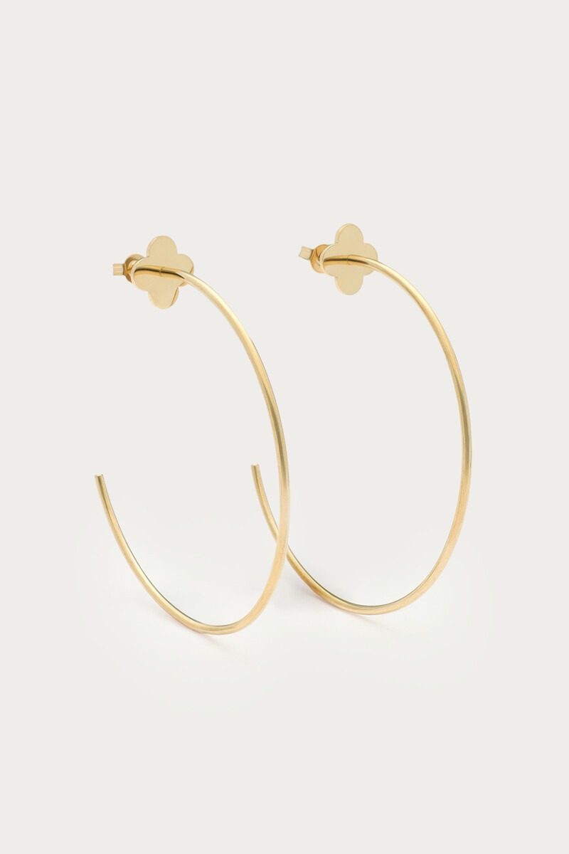 Bold large hoop earrings with clover | My Jewellery