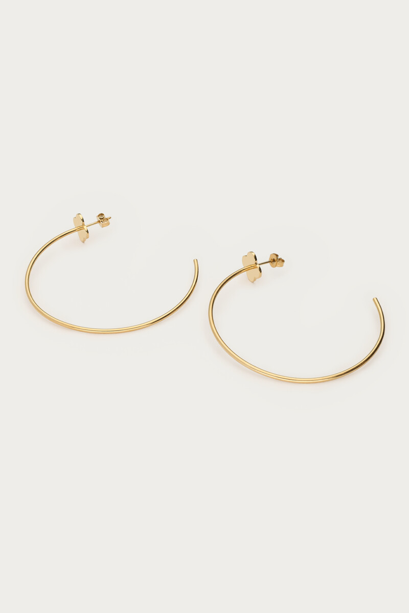 Bold large hoop earrings with clover | My Jewellery