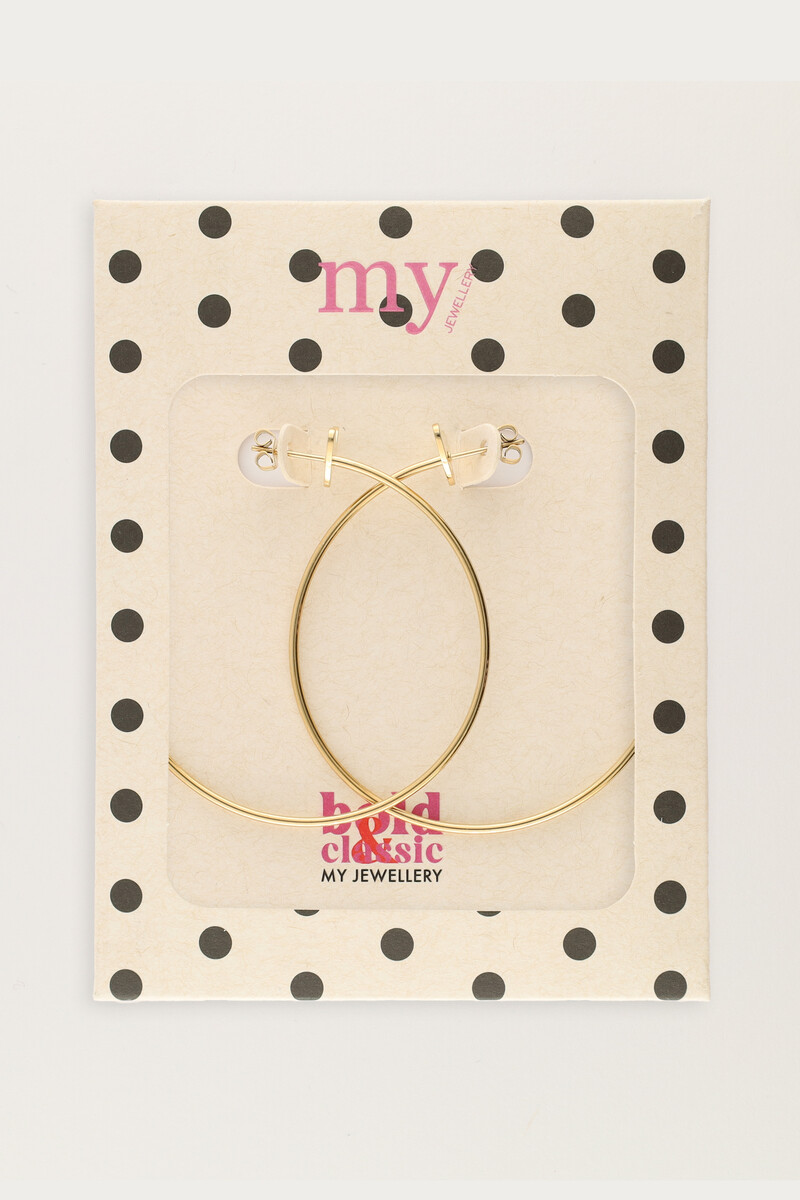 Bold large hoop earrings with heart | My Jewellery