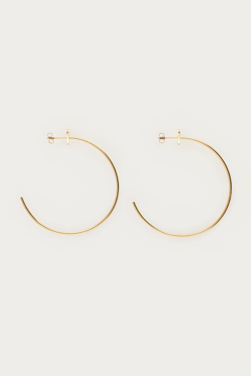 Bold large hoop earrings with heart | My Jewellery