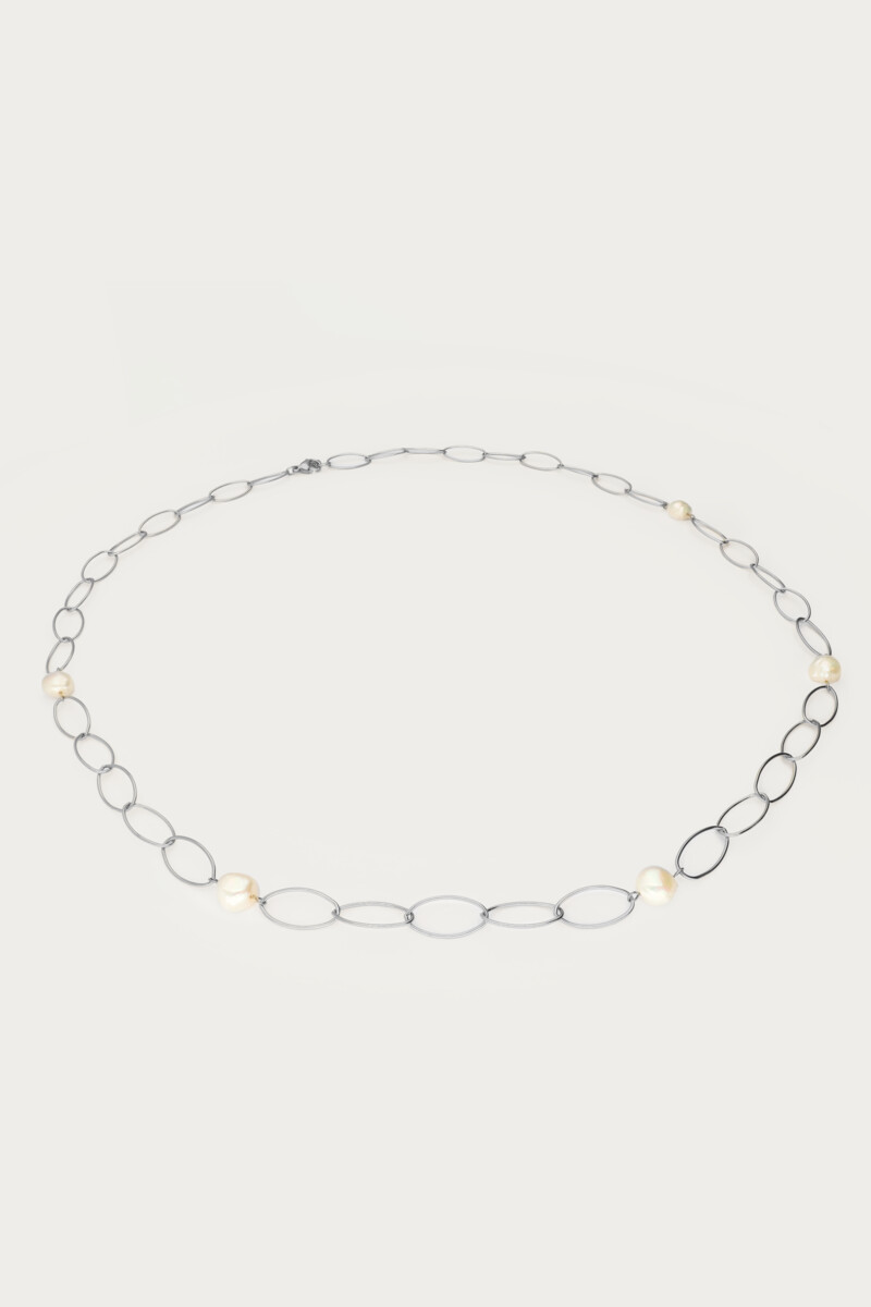 Bold long chain necklace with freshwater pearls | My Jewellery