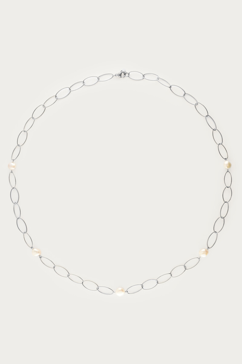 Bold long chain necklace with freshwater pearls | My Jewellery