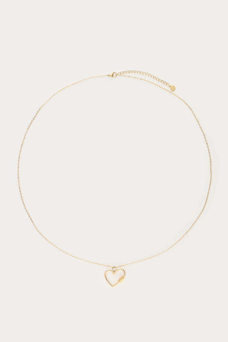 Bold lange minimalistische ketting met hart