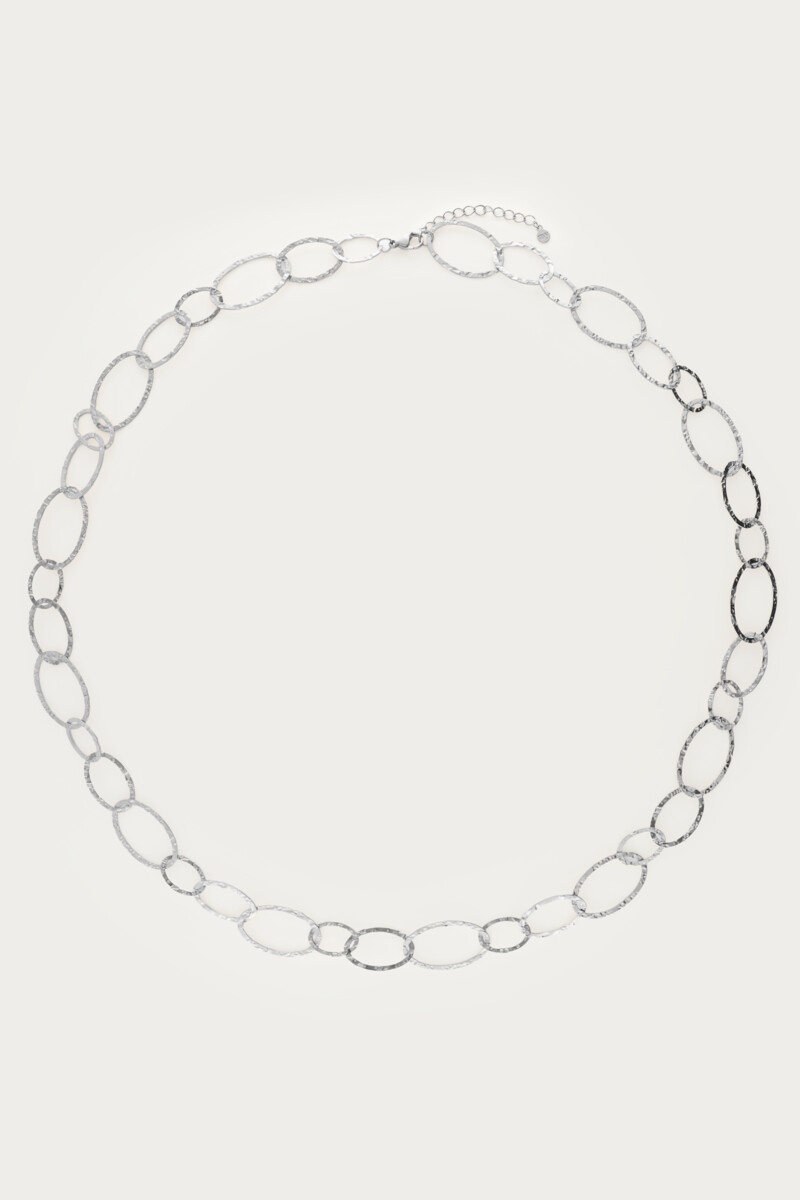 Bold long oval chain  necklace "hammered" | My Jewellery