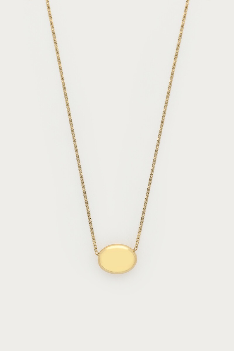 Bold minimalistische ketting met ovalen dot