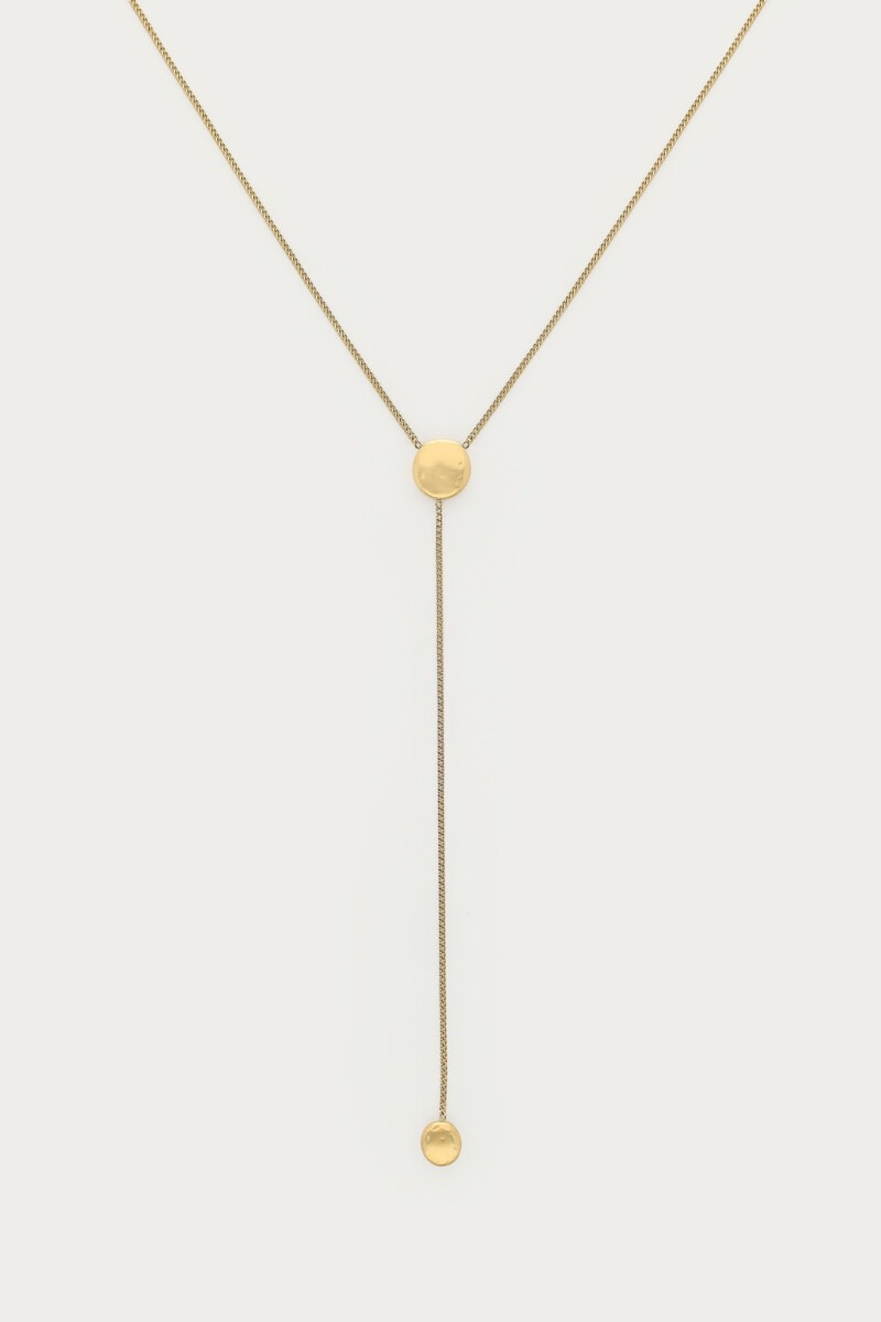 Bold minimalistische y-ketting met dots