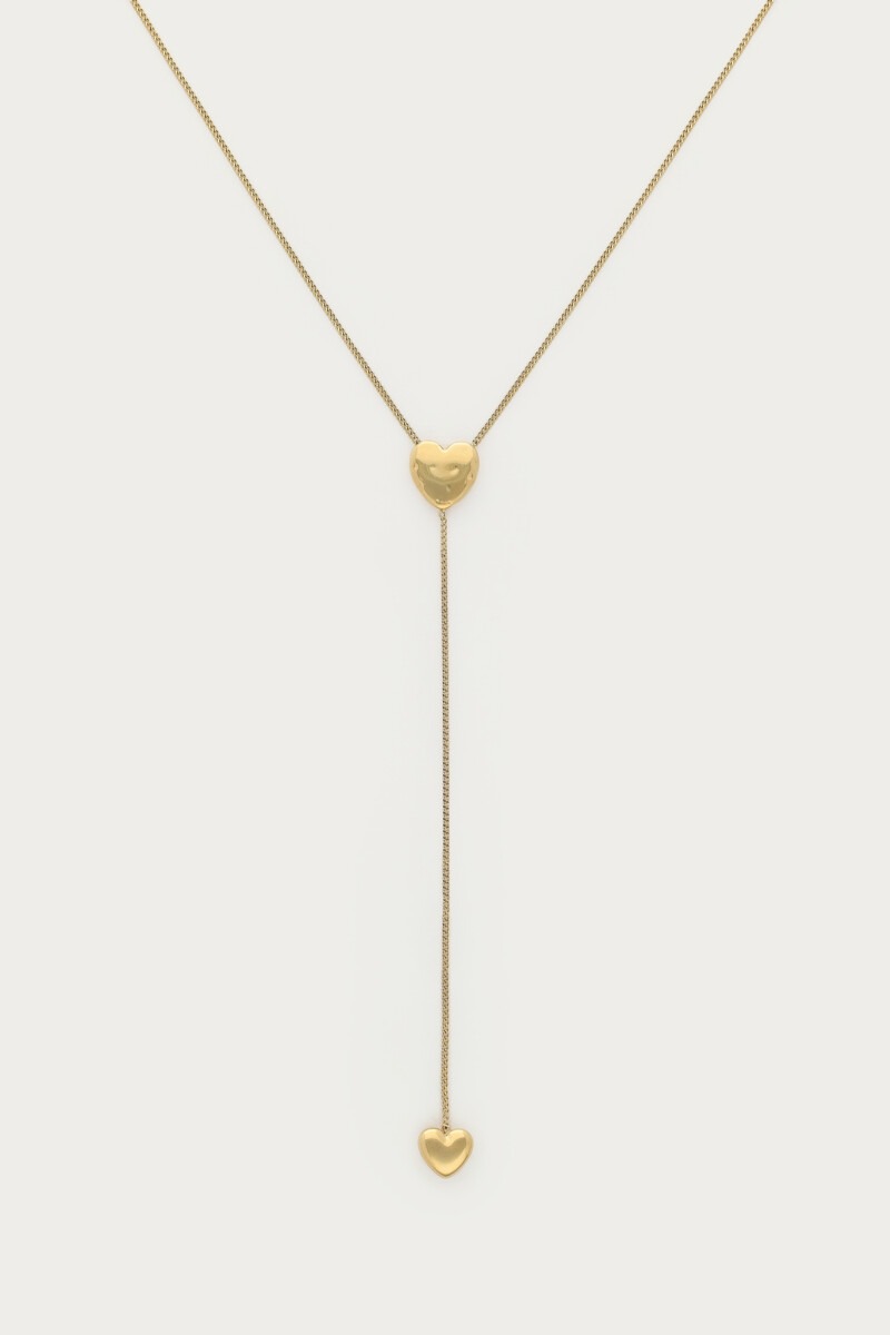 Bold minimalistische y-ketting met hartjes