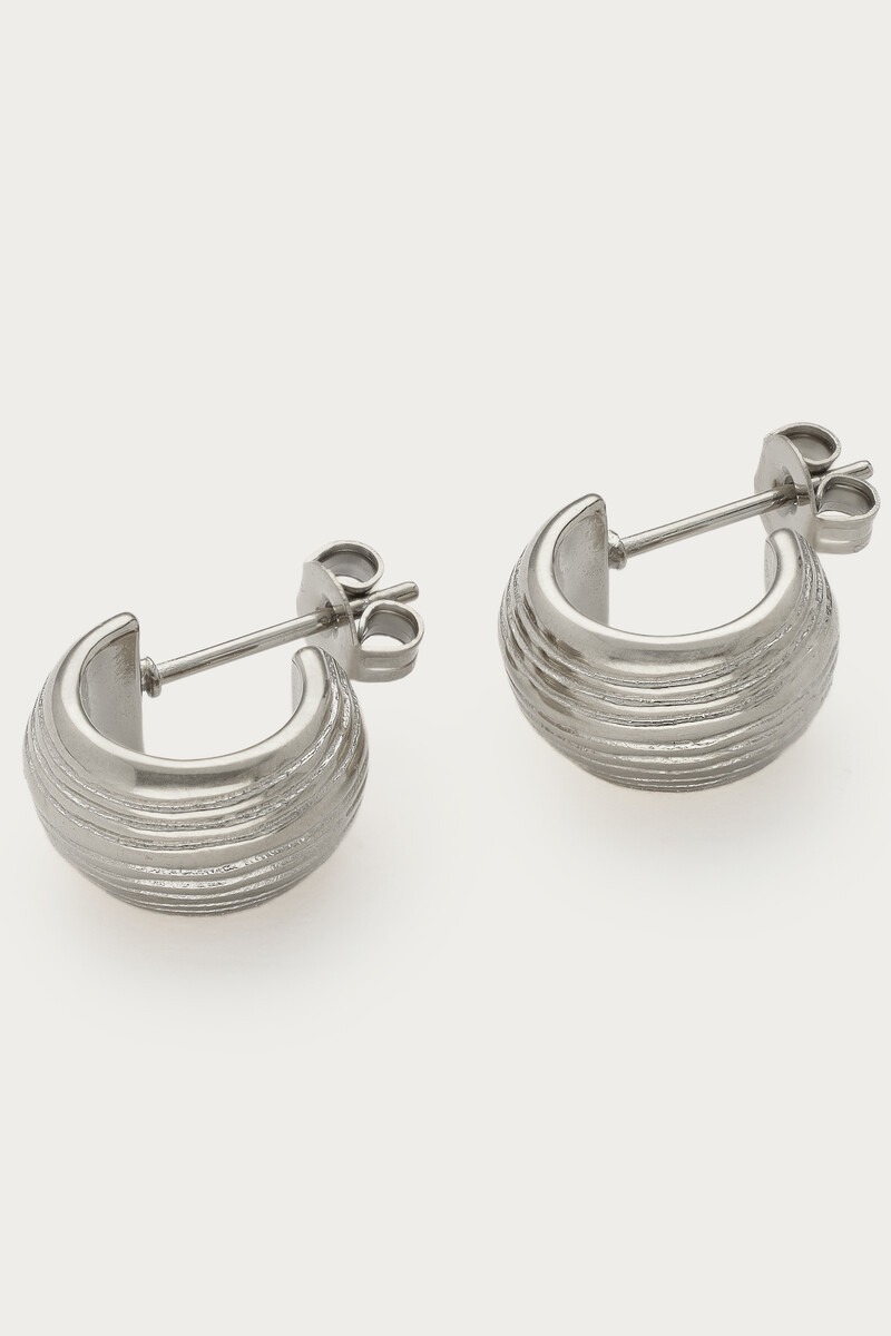 Bold slim hoop earrings with ridges | My Jewellery