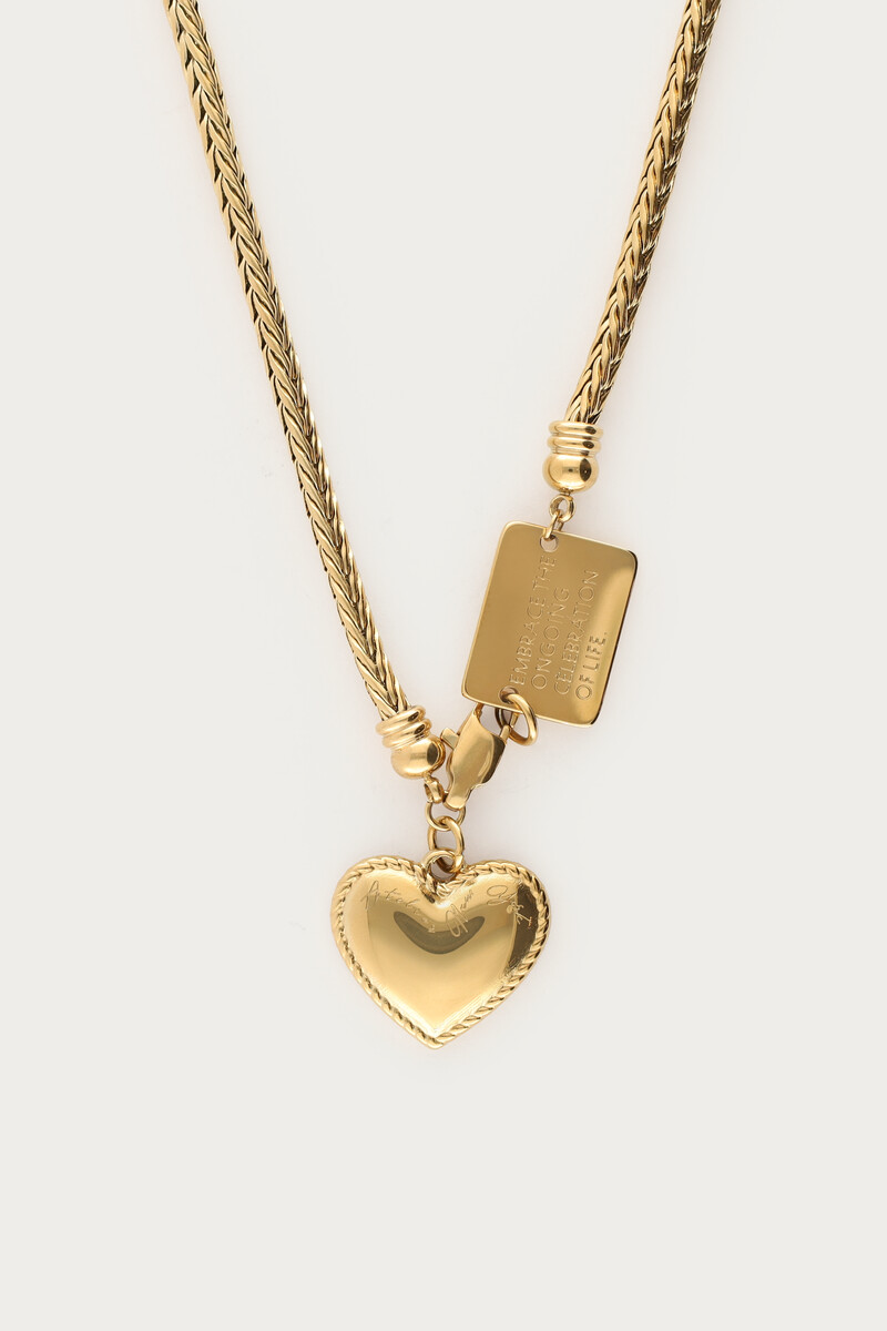 Bold chain necklace with heart-shaped charm | My Jewellery