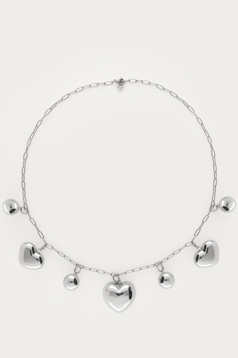 Bold ketting met hartjes en bolletjes