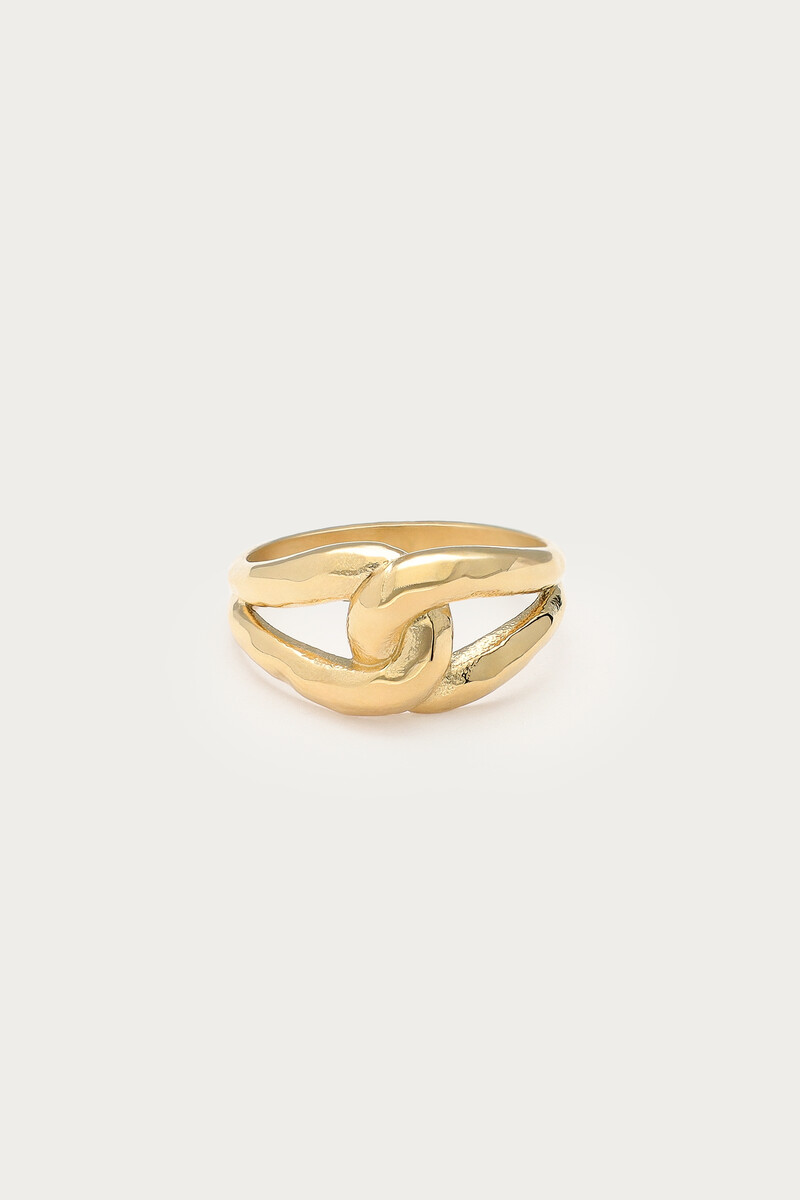Bold ring met lus 'hammered'