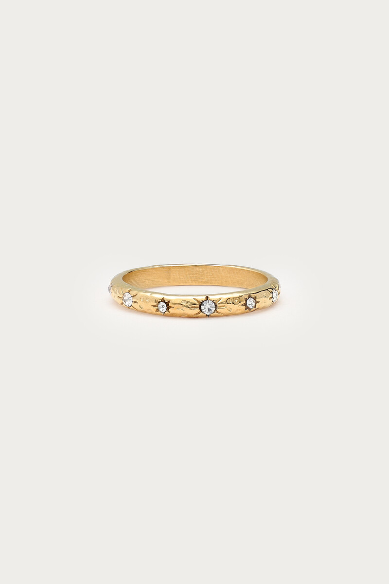 Bold Ring mit Strasssteinen "gehämmert"
