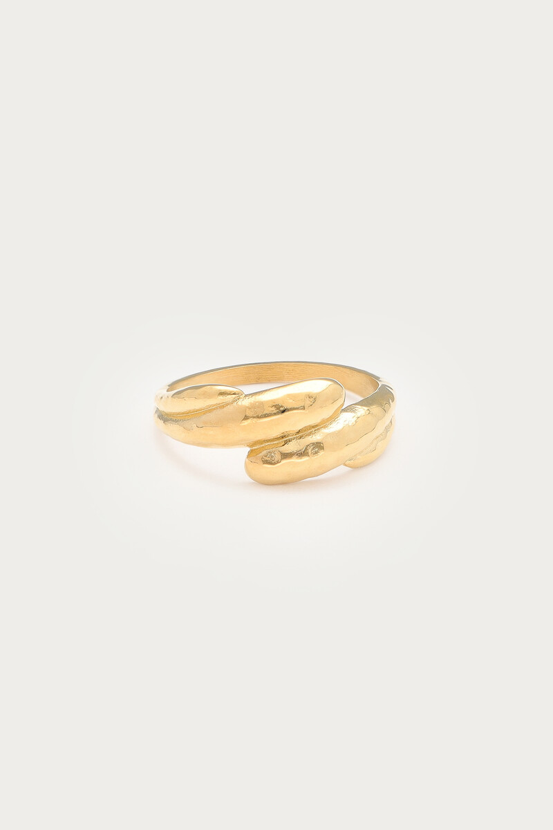 Bold ring with wave 'hammered'