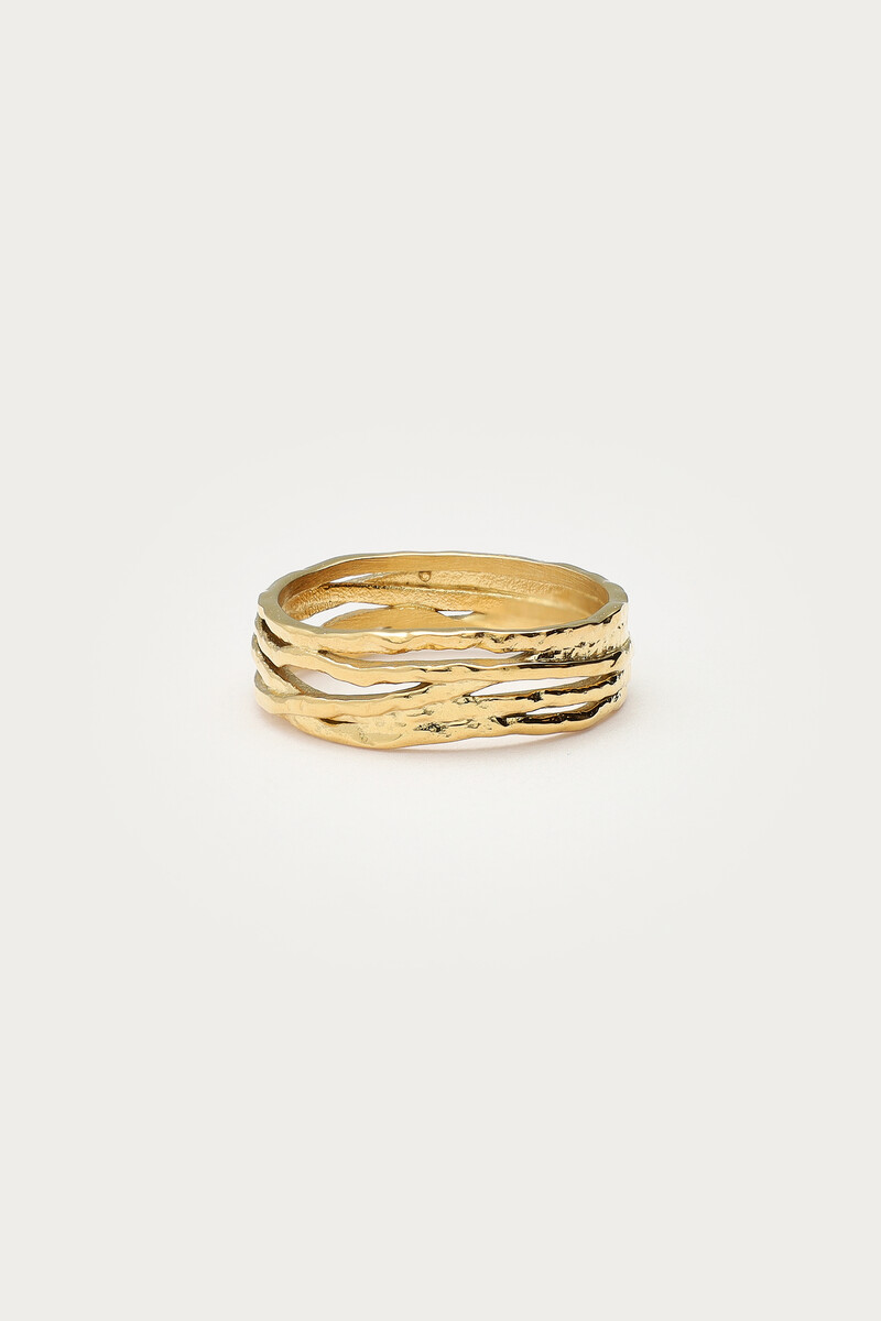 Bold ring met draden 'hammered'