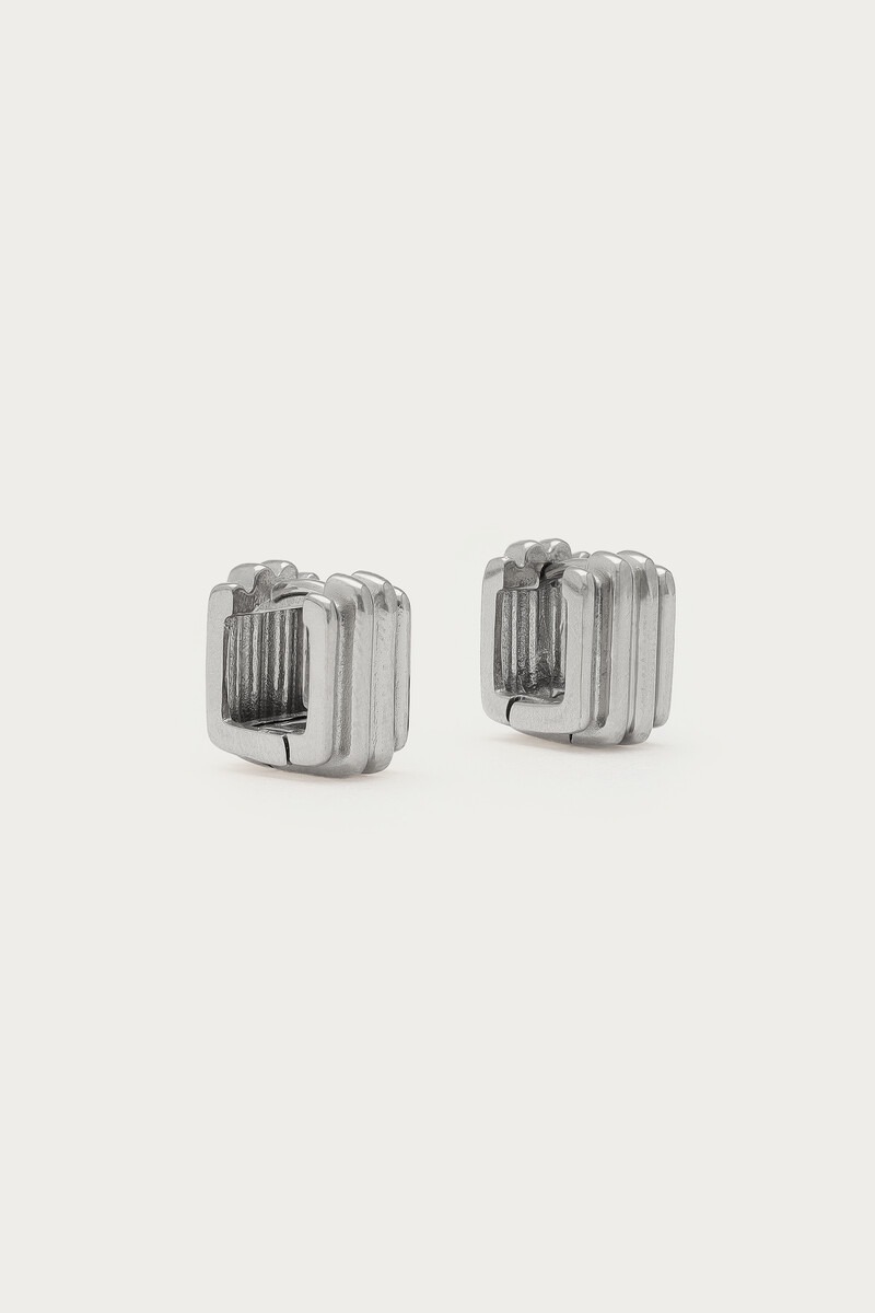 Bold square hoop earrings with ridges | My Jewellery