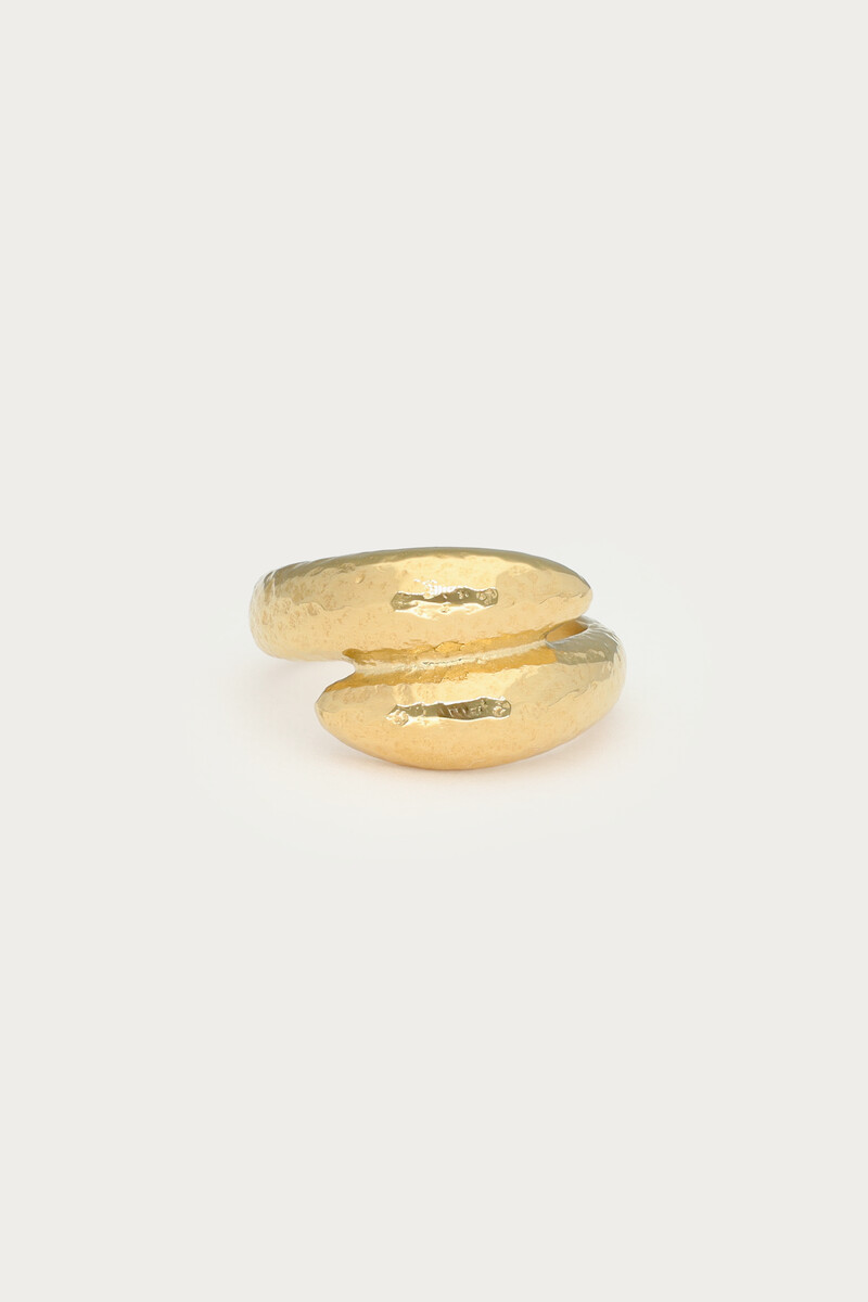 Bold statement bubble ring 'hammered'
