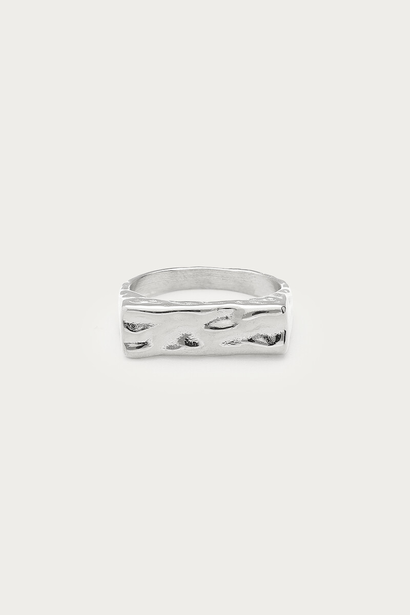 Bold Statement Square Ring 'Hammered Finish' | My Jewellery