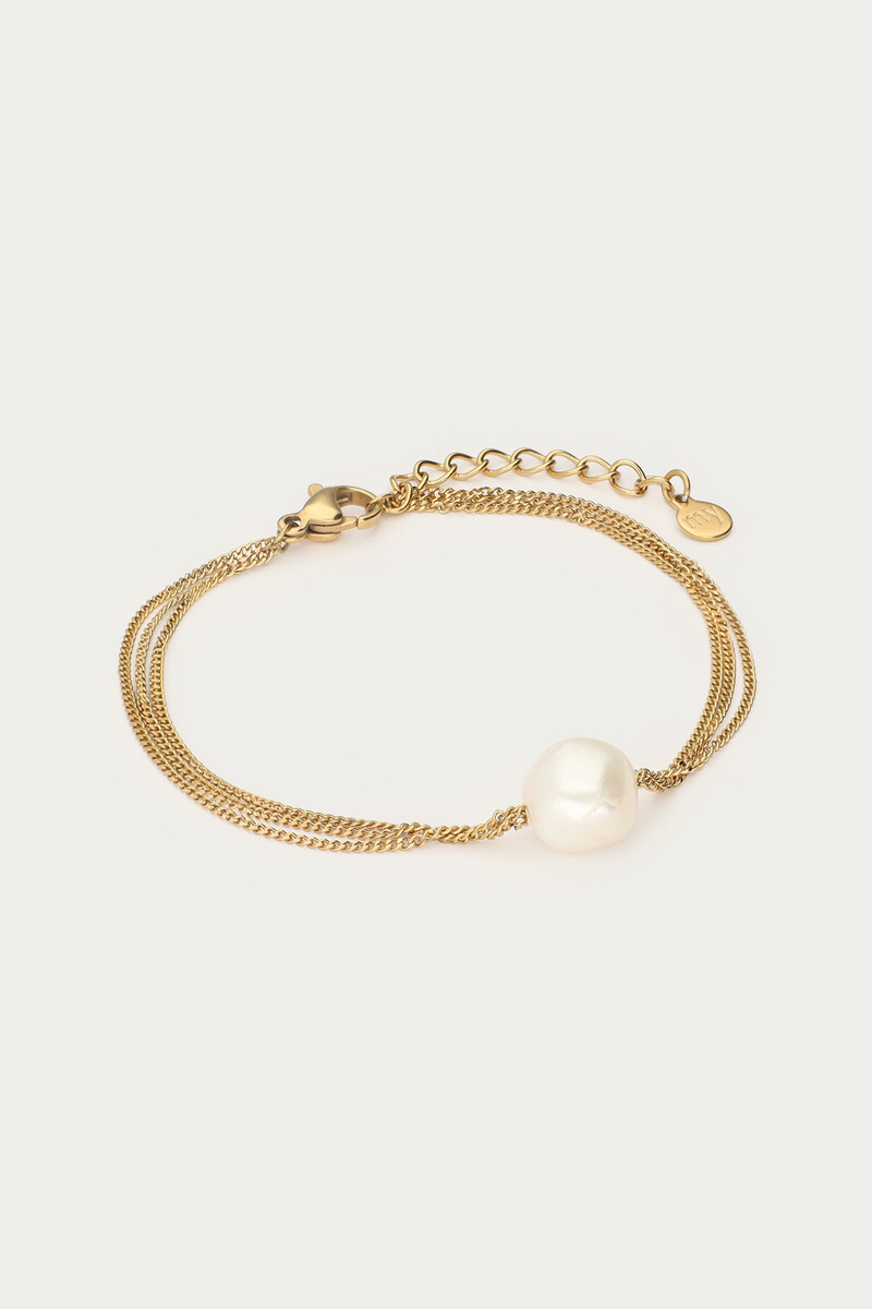Bold triple bracelet with faux pearl | My Jewellery