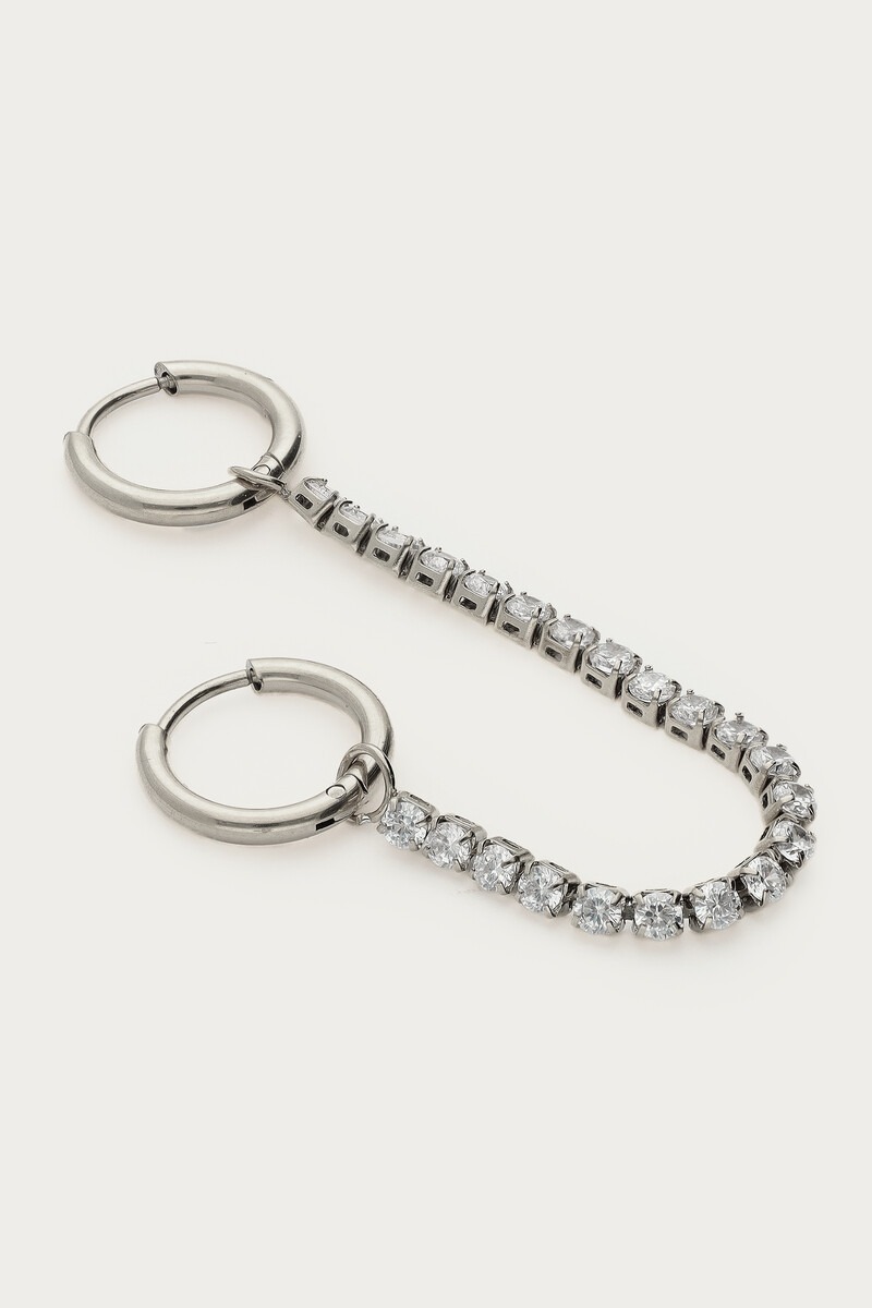 Bold two piece hoop earrings with necklace and strass | My Jewellery