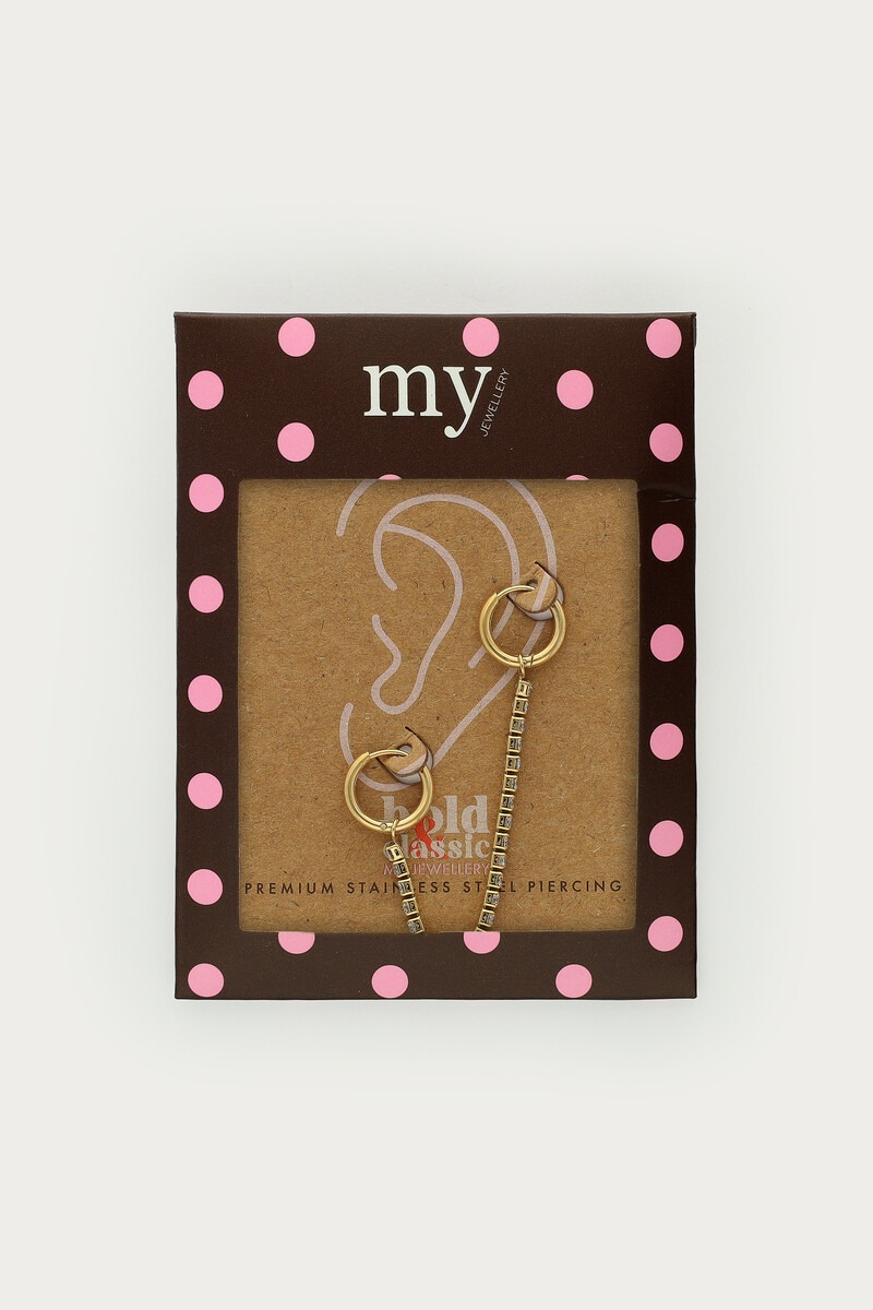Bold two piece hoop earrings with necklace and strass | My Jewellery